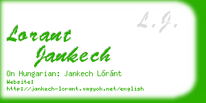 lorant jankech business card