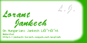 lorant jankech business card